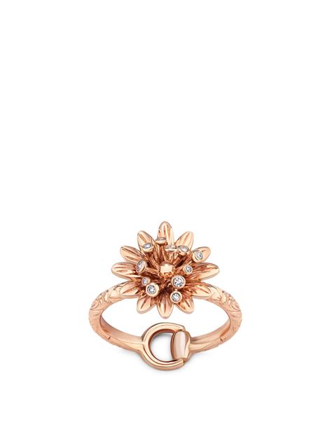 gucci flora 18k gold ring|Gucci Flora 18k diamond ring in 18k rose gold .